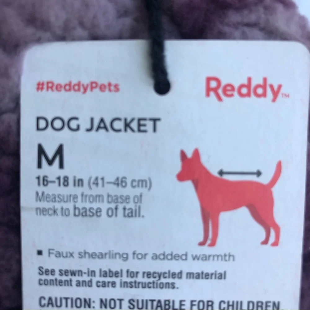 NWT Reddy Sherpa hooded dog jacket M